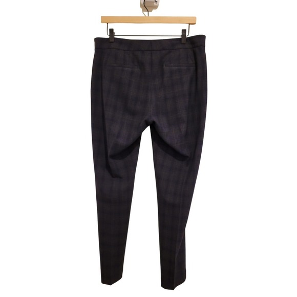 Theory Plaid Wool Blend Dress Pants Gray Trousers 10 - Picture 2 of 10